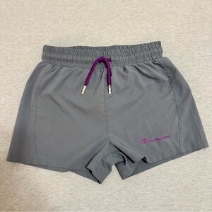 Champion Kids Gray Shorts with Purple Drawstring